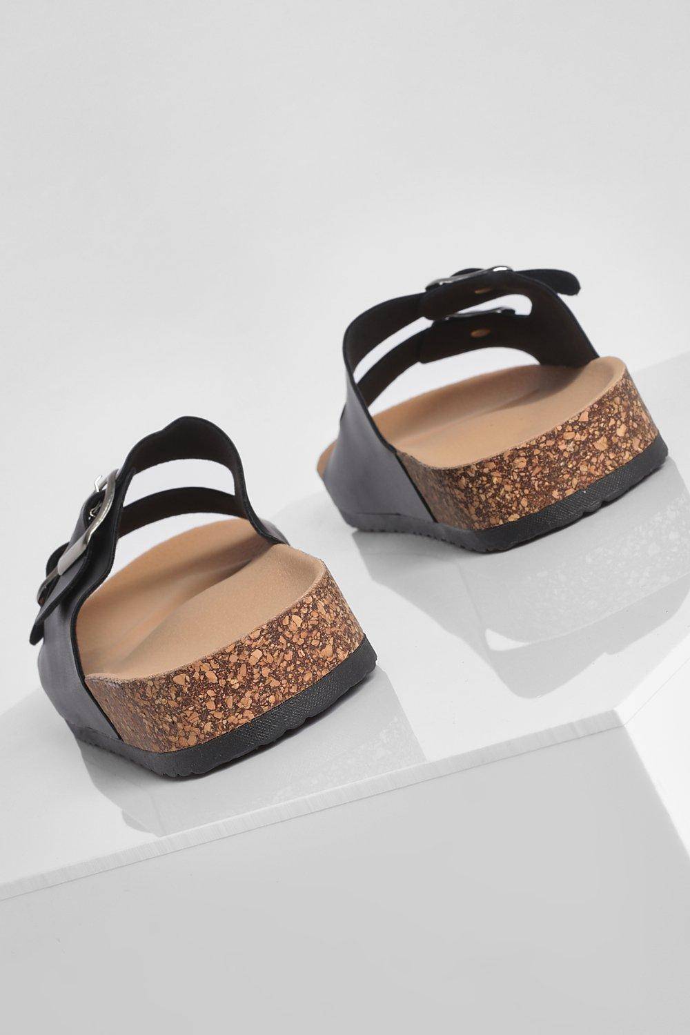 boohoo Double Boucle Sandale à Semelle en Liège