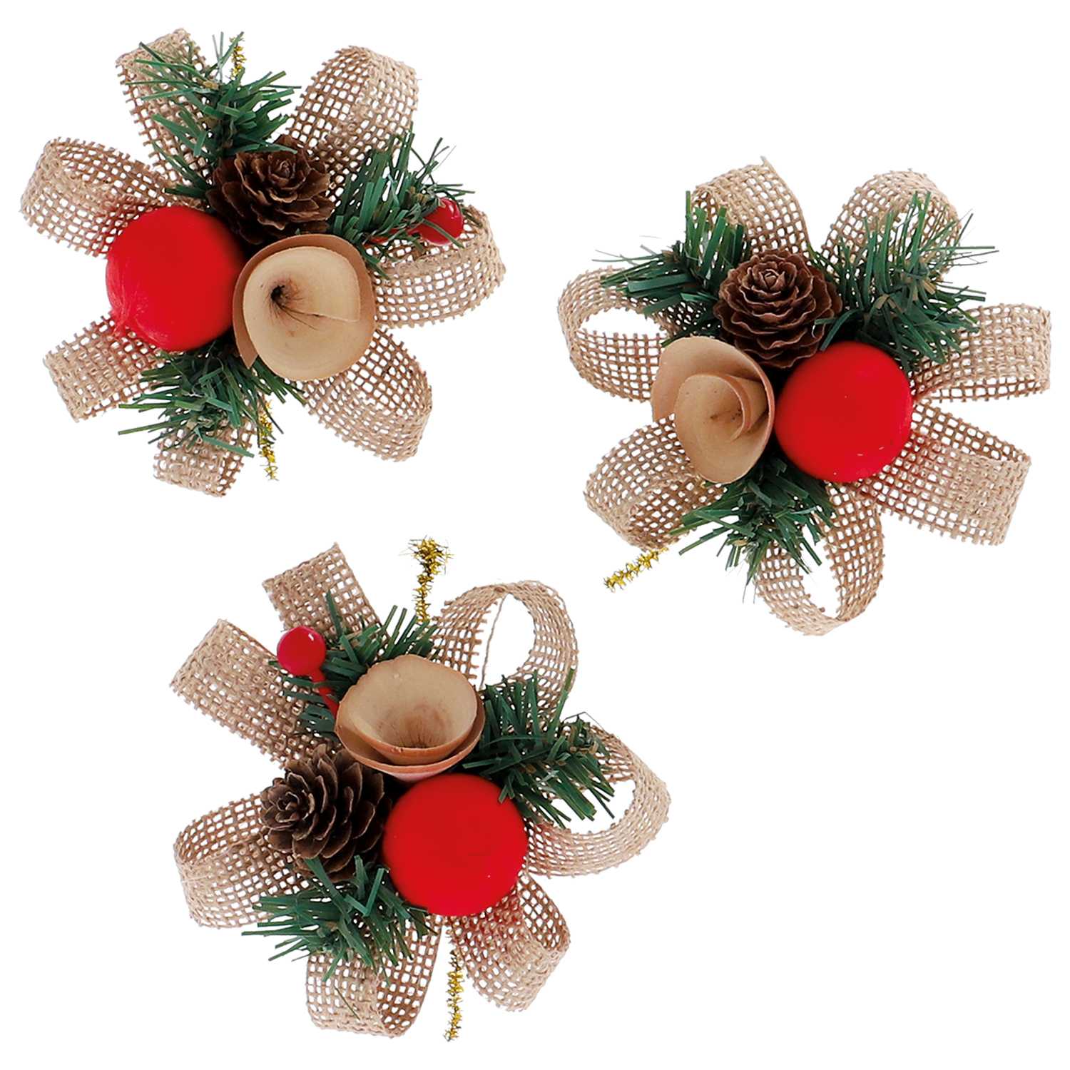 Dekoset Weihnachtsschleife 3er