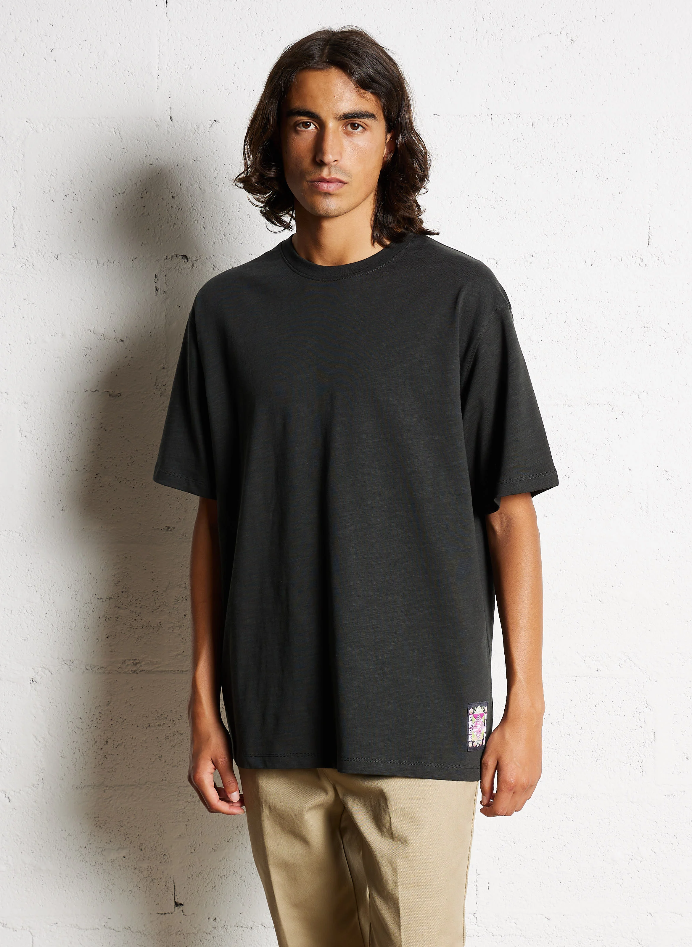 Tee-shirt manches courtes sérigraphie en coton | Gris
