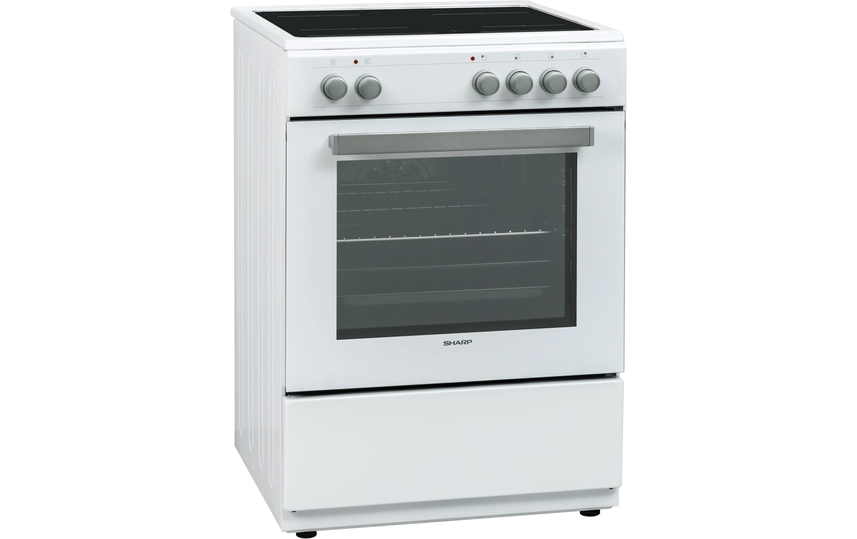 Standherd KF-76VNO22W-CH Weiss<br>Freistehender Herd mit Glaskeramik-Kochfeld