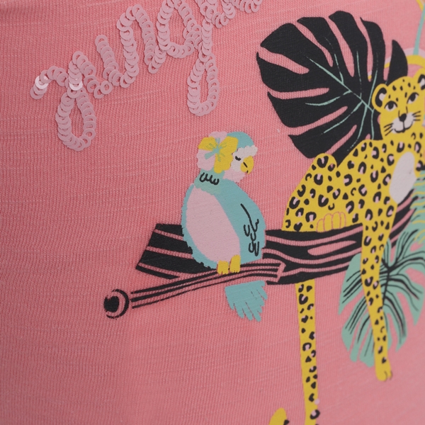 TwoDay meisjes T-shirt roze met jungledieren