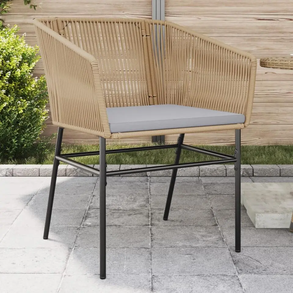 vidaXL - Tuinstoelen -Kussens - Bruin - Poly rattan - 2 stuks