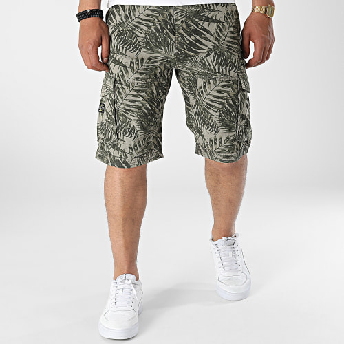 Short Cargo Funambule Vert Kaki Floral