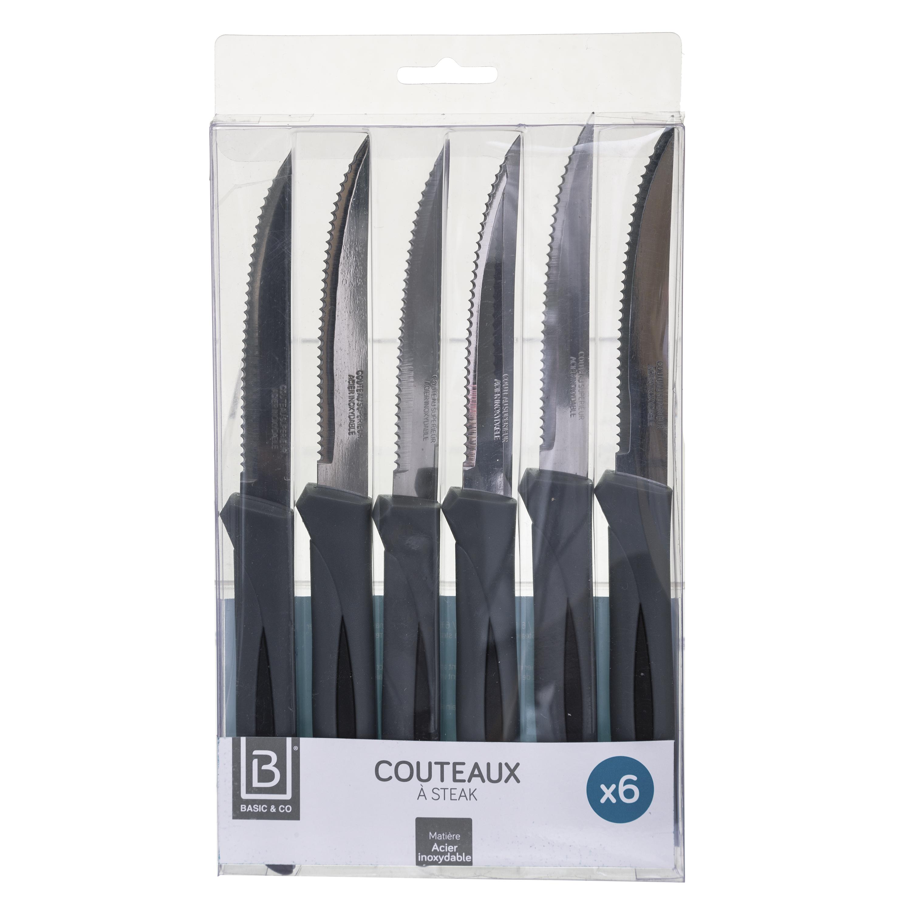 COUTEAUX A STEAK X6 PIECES DESIGN ESSENTIEL