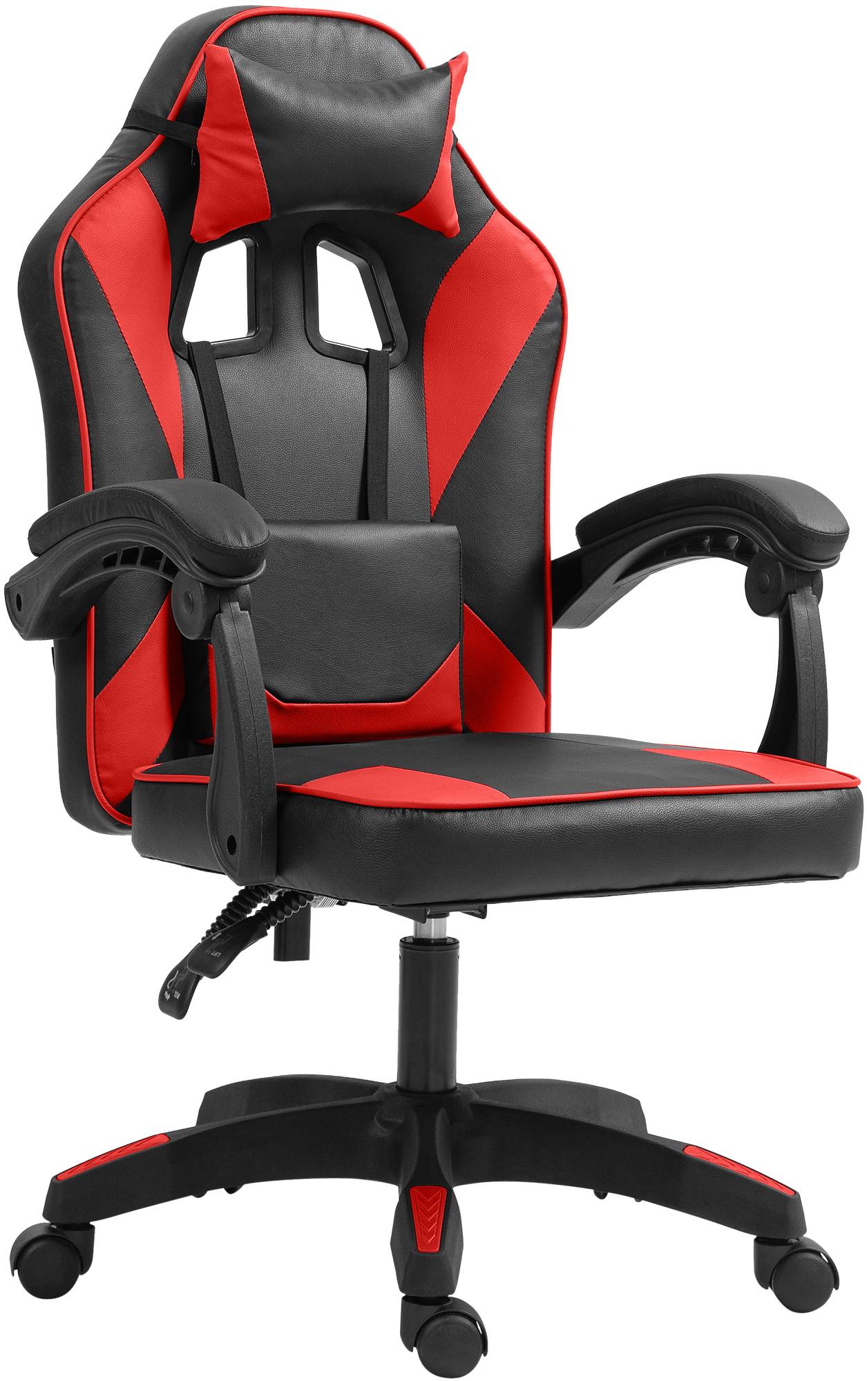 CLP Bürostuhl Orkney I Ergonomischer Gamingstuhl mit Kunstlederbezug I Schreibtischstuhl mit verstellbarer Rückenlehne und Kopfstütze