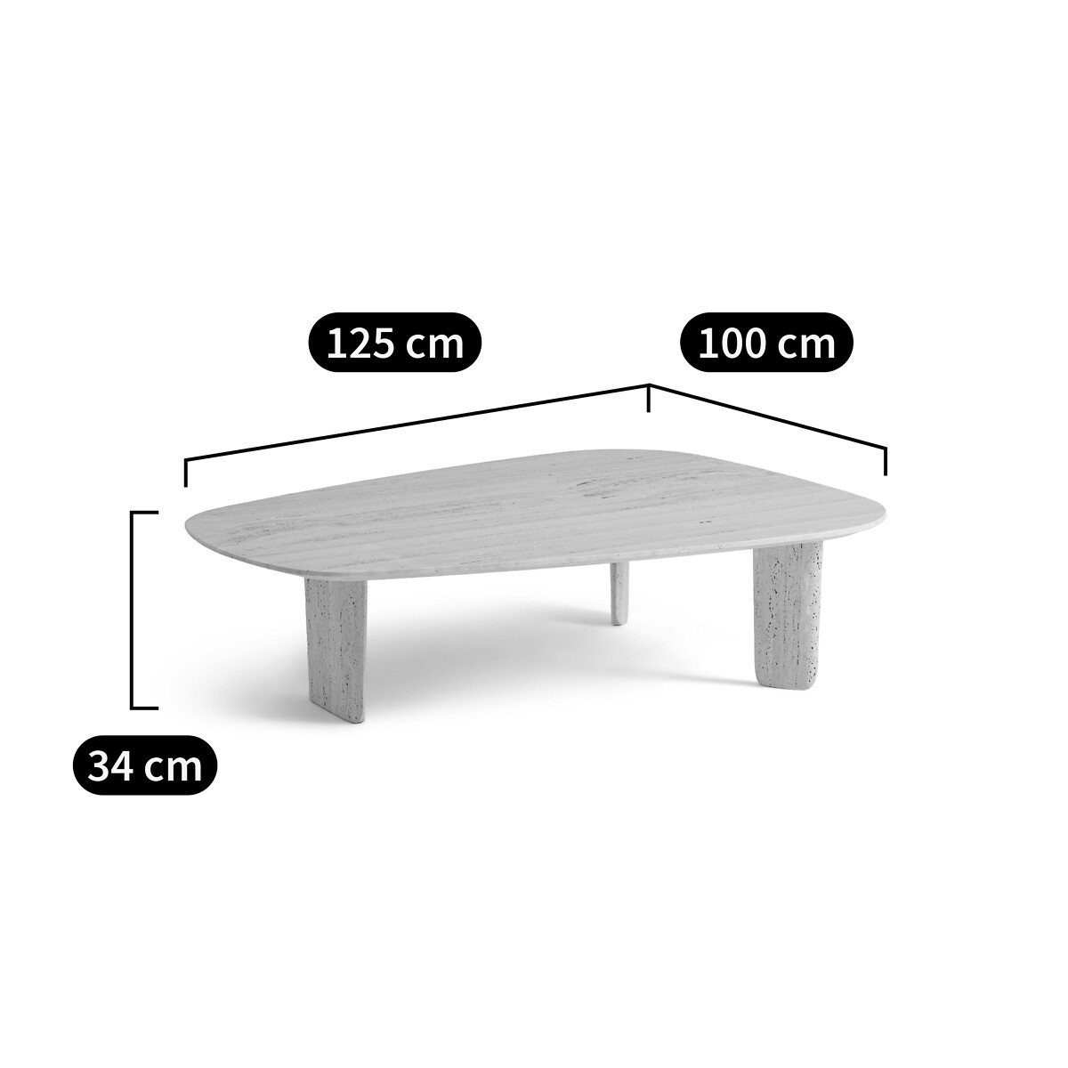 AM.PM<br>Mesa de centro em travertino, Dolmena