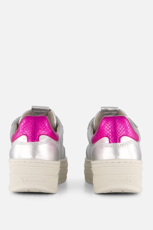 Tamaris Sneakers zilver Leer
