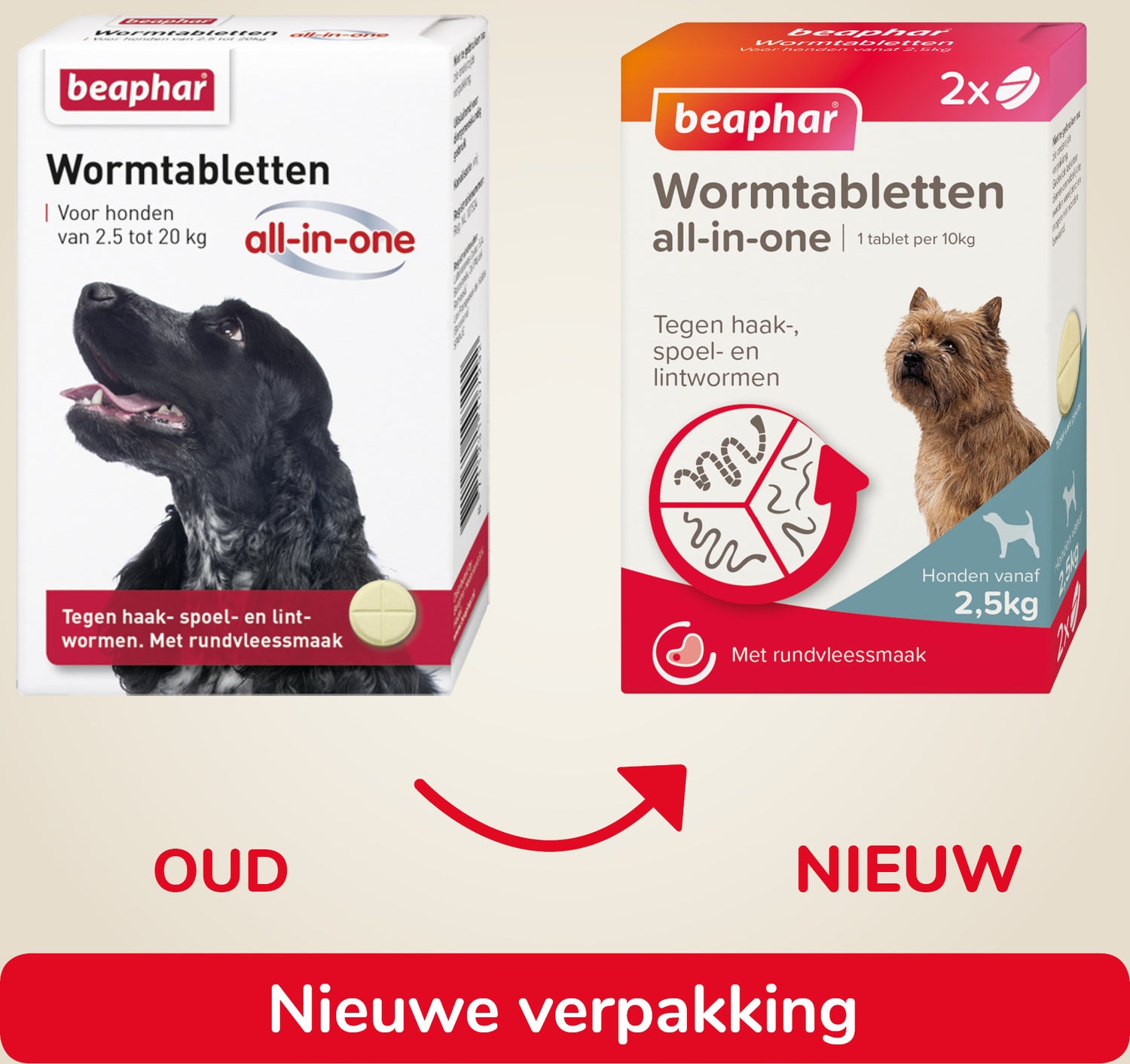 Beaphar wormtablet All-in-One hond 2,5-20 kg 2 stuks