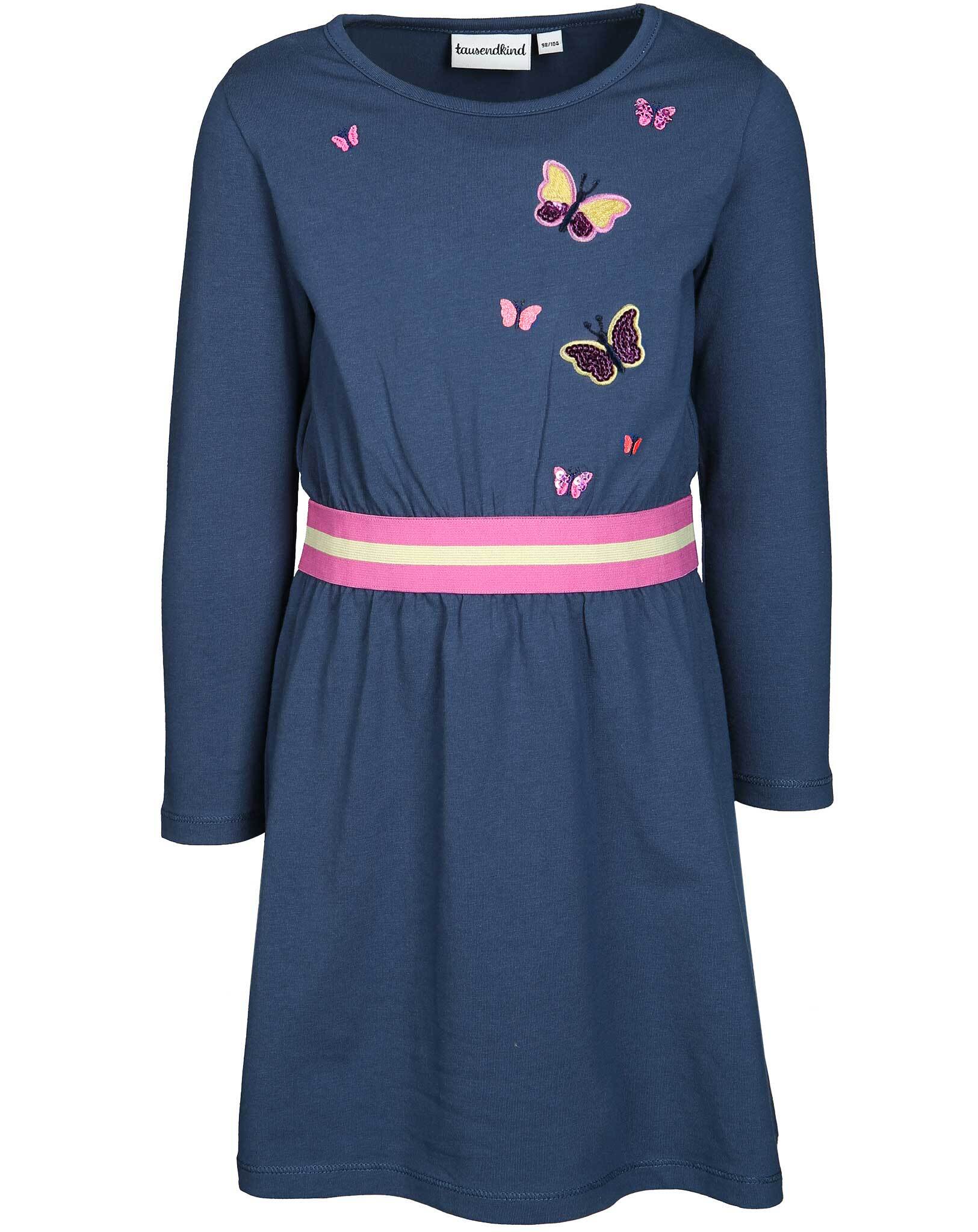 Langarmkleid SCHMETTERLINGSBLUME in dunkelblau