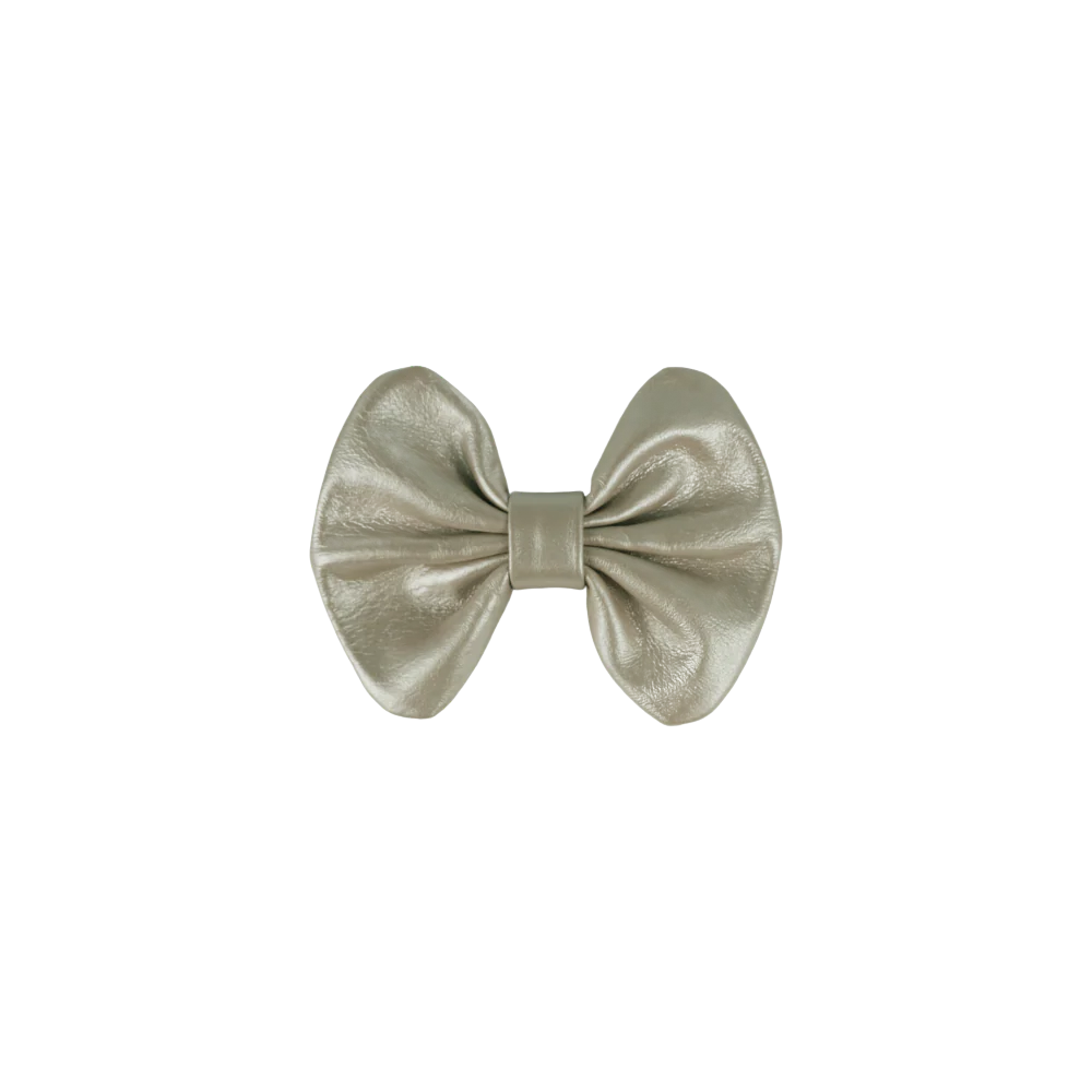 Floor Exclusive Hairclip | Champagne Metallic Leather