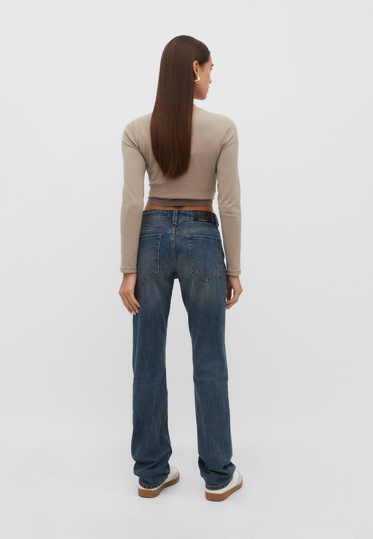 Calça jeans D94 de cintura baixa e corte reto