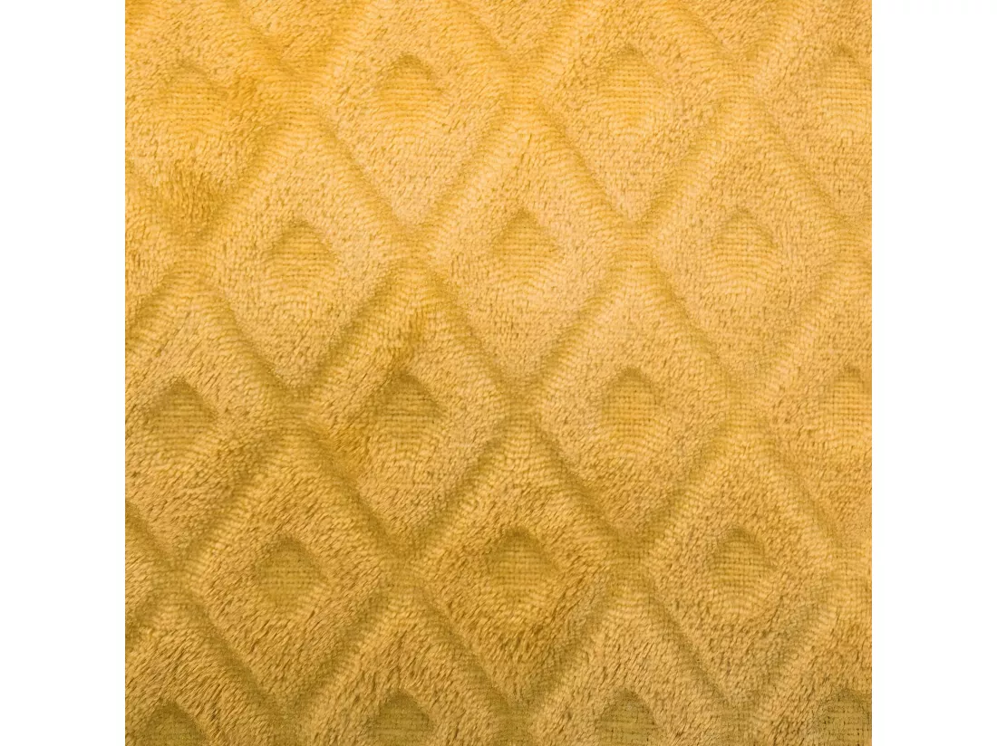 Coussin déhoussable Ocre motif en relief 40 x 40 cm