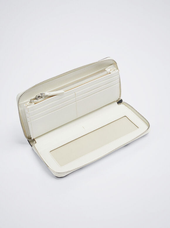 Carteira estampada - Branco-creme
