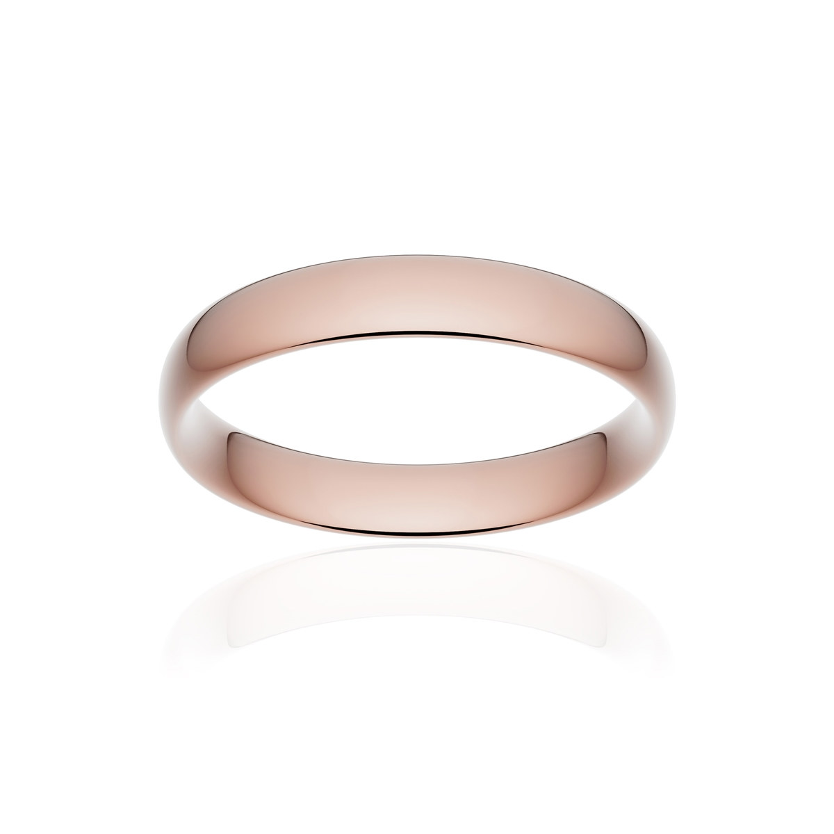 Alliance or 750 rose poli demi-jonc confort 4mm