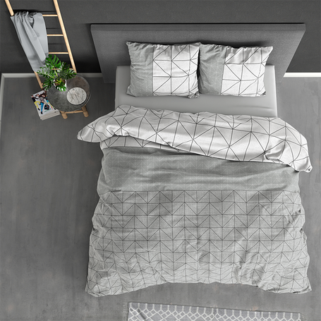 Dekbedovertrek Geometric  Flanel - Grijs