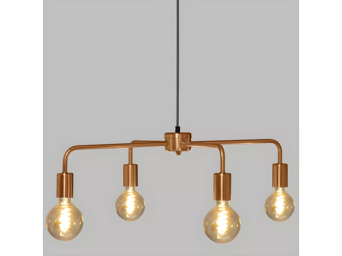 Luminaire Suspension 4 Lampes en Métal cuivre D 69 cm