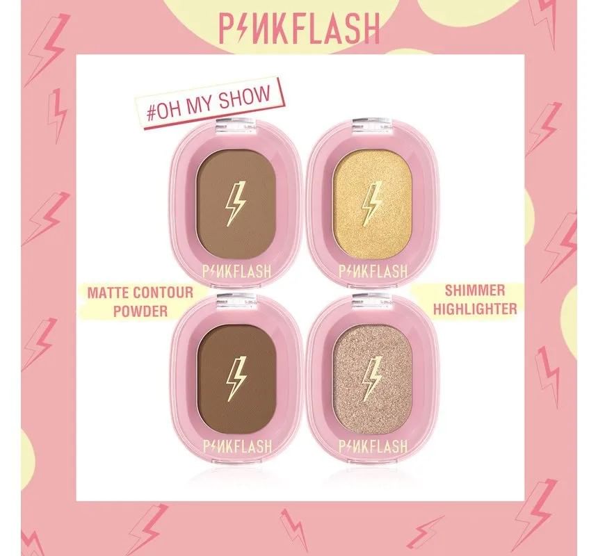 PINKFLASH - Shimmer Highlighter & Matte Contourpoeder - 4 kleuren