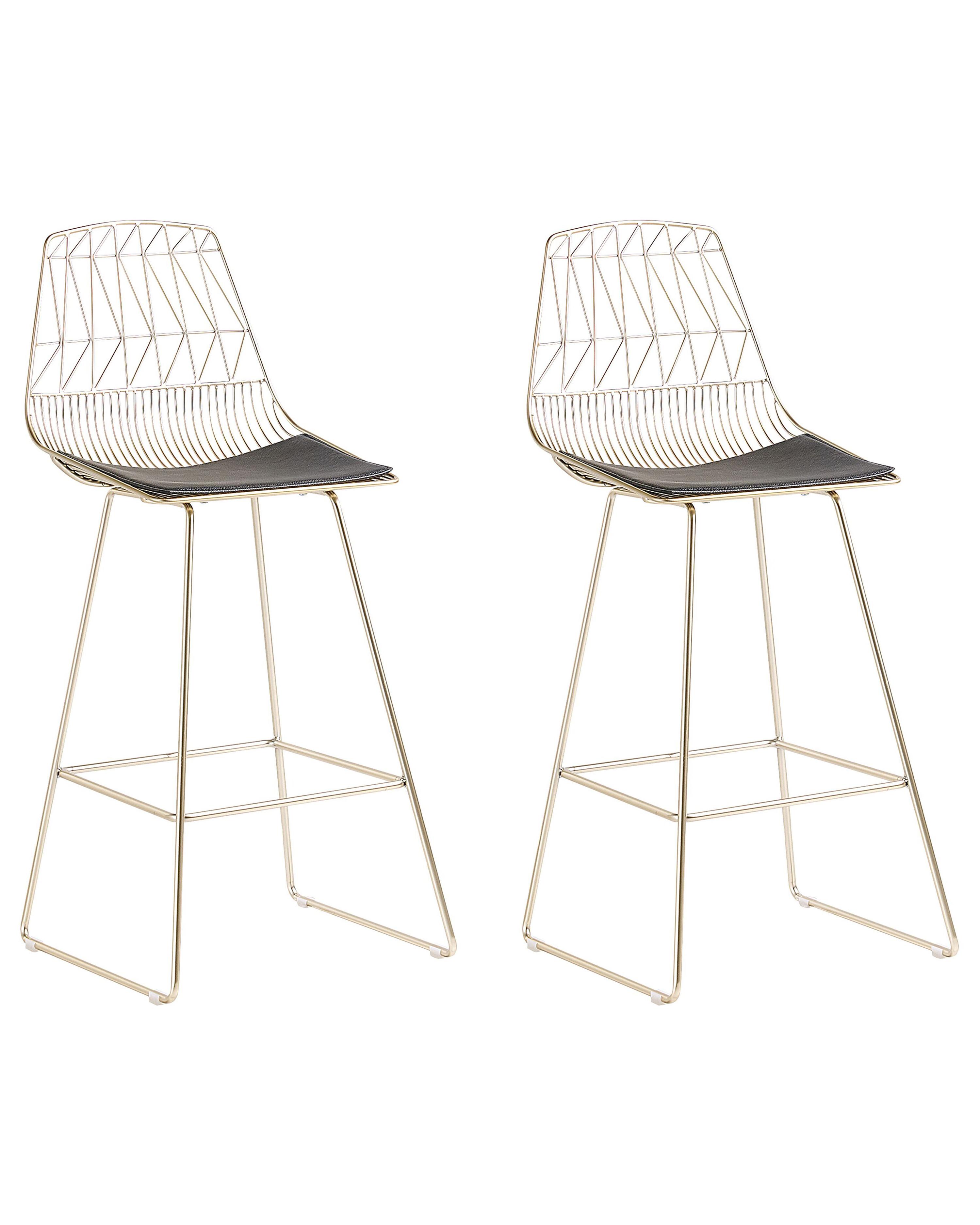 Set van 2 barstoelen PRESTON Metaal Goud