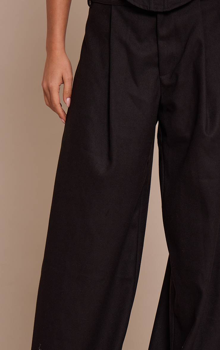 Noir Pantalon Ballon Tissé Brossé
