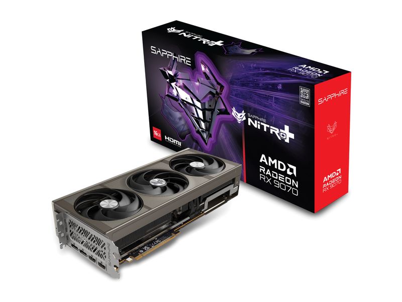 SAPPHIRE Grafikkarte NITRO  AMD Radeon RX 9070 OC 16 GB Gamer-Grafikkarte mit 16 GB GDDR6-Speicher