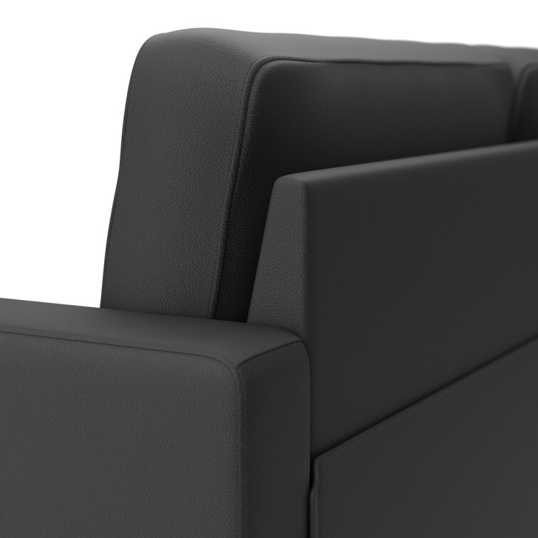 Milton 76&rdquo; Vegan Leather Square Arm Sofa