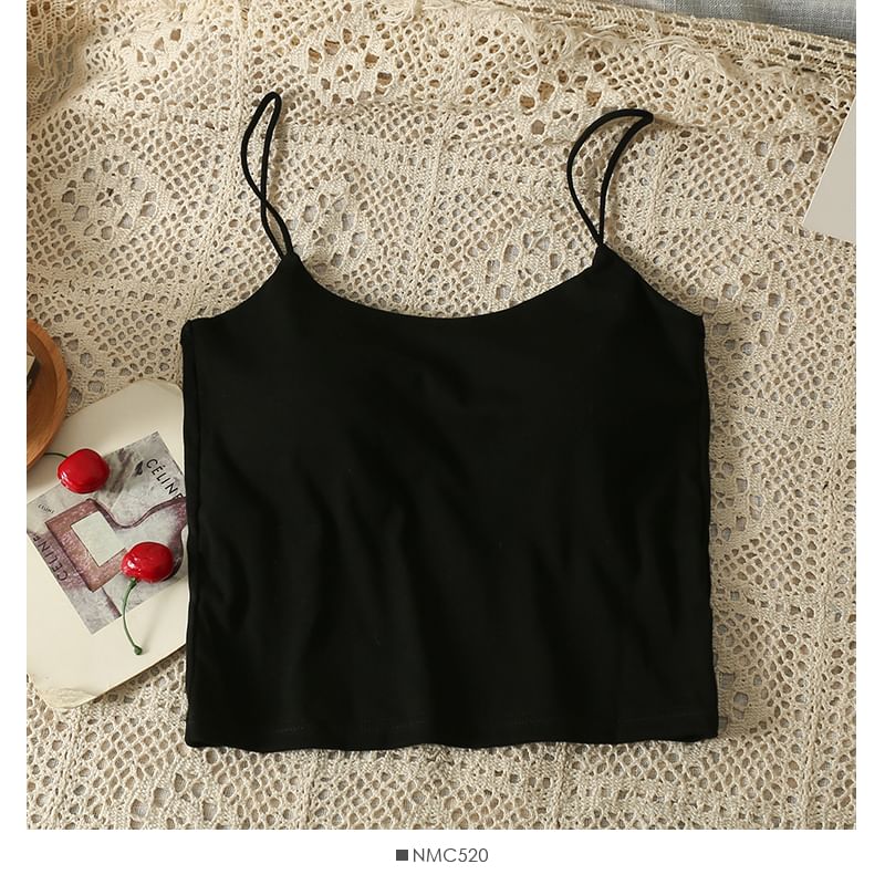Lemongrass - Open-Back Effen Cami Top met Pads