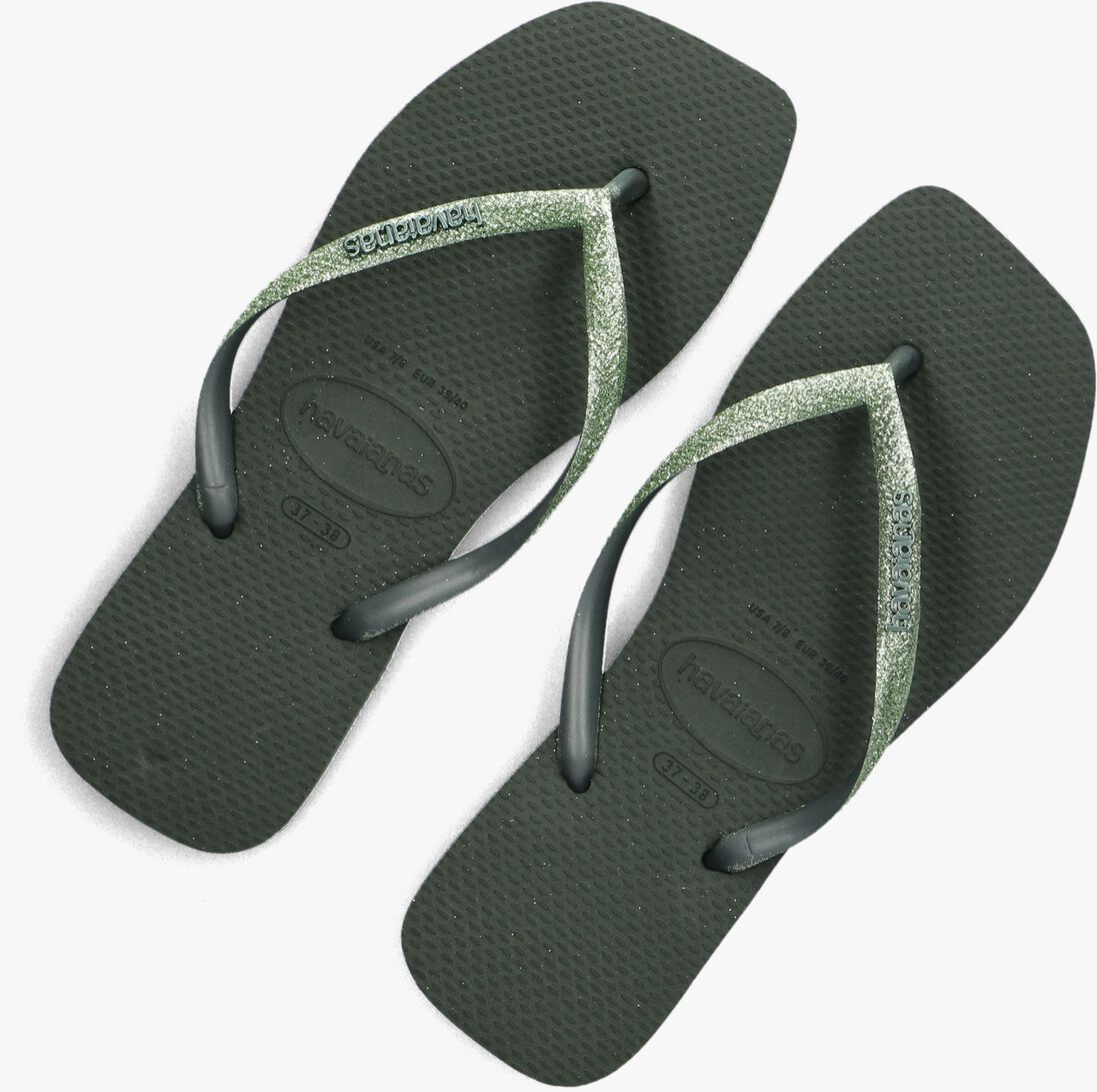 groene havaianas teenslippers square glitter