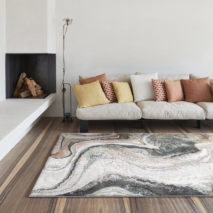Vierkant modern vloerkleed - Aspen Groen 7270 | Zacht