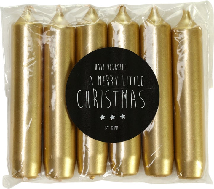 Rustik Lys dinerkaars Cadeau goud 5 uur 6 stuks