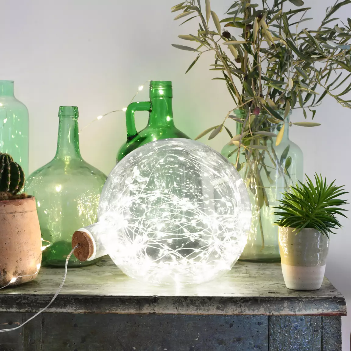 Globe lumineux déco 200 LED (H30 cm) Blanc froid