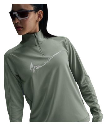 Haut 1/4 zip Nike Swoosh Vert Femme
