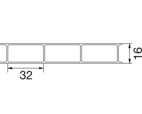 Gutta Acryl Holle Kamerplaat/Dubbelwandige Plaat 32-16 opaalwit 3500 mm x 980 mm x 16 mm
