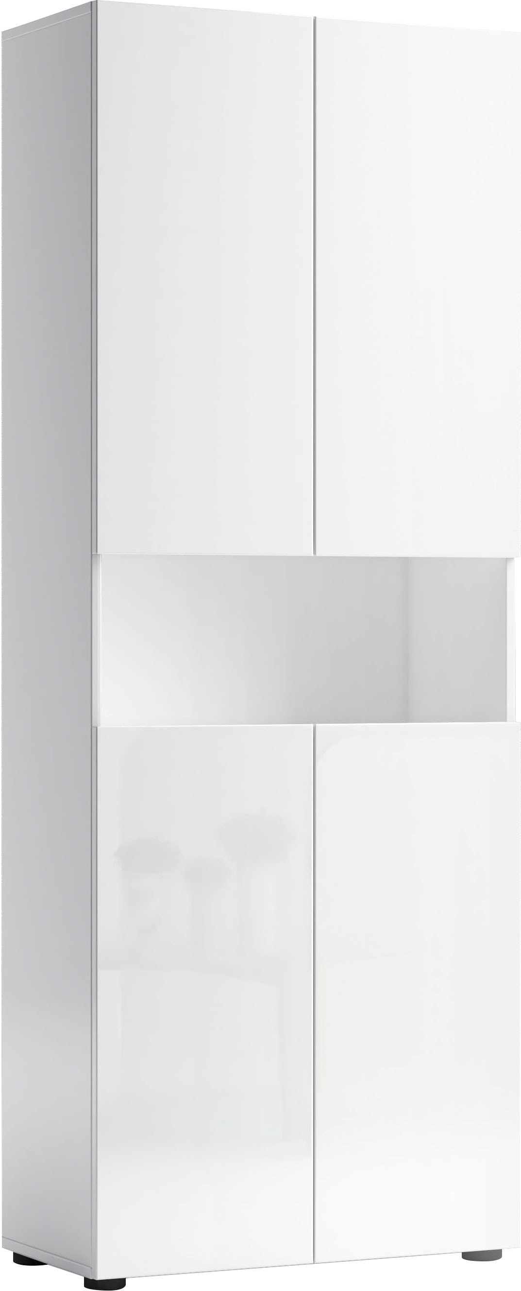 INOSIGN Hochschrank »MISTER, Hochschrank mit 6 geschlossenen und 1 offenen Fach« Made in Italy,hochglanz lackiert, Höhe 180 cm, mit Soft-Close Funktion
