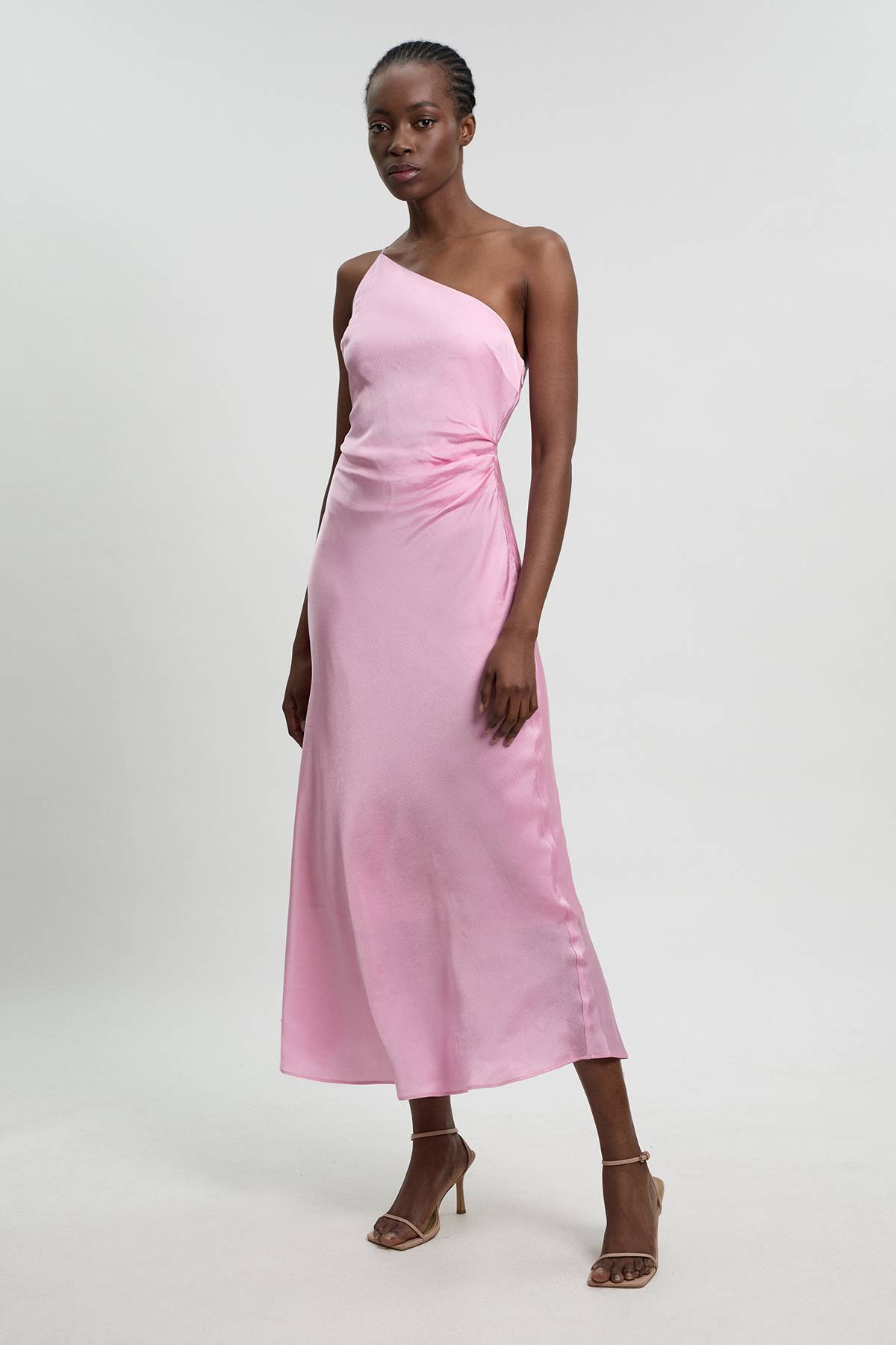 KarenMillen Robe Midi En Satin De Viscose À Détail Asymétrique