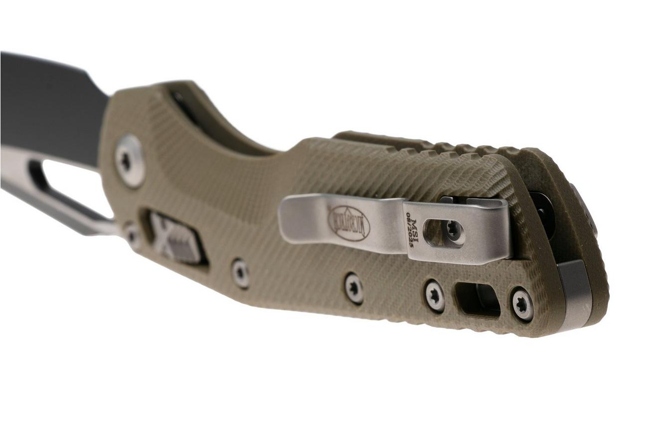 Microtech MSI Standard Issue 210-1FLGTOD, Two Tone Black M390MK, OD Green Fluted G10 zakmes