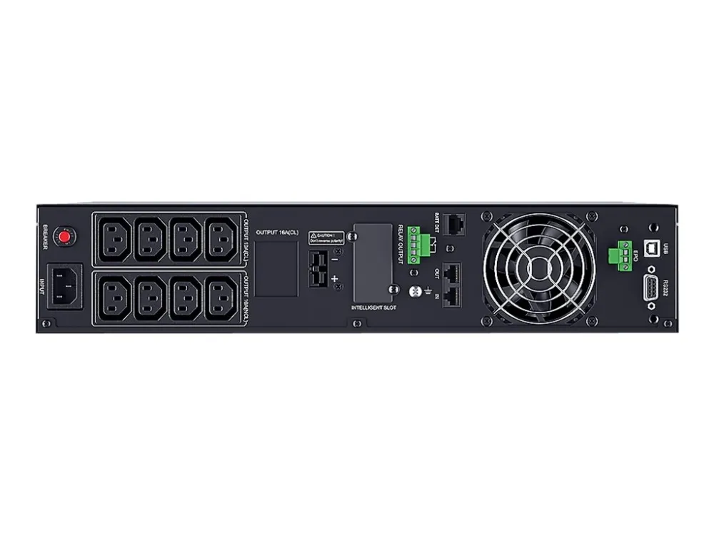 CyberPower Smart App Online S OLS1500ERT2UA - UPS (stativ-monterbar / ekstern) - AC 230 V - 1350 Watt - 1500 VA - 1-faset - 7 At - RS-232, USB - output-stikforbindelser: 8 - 2U - sort