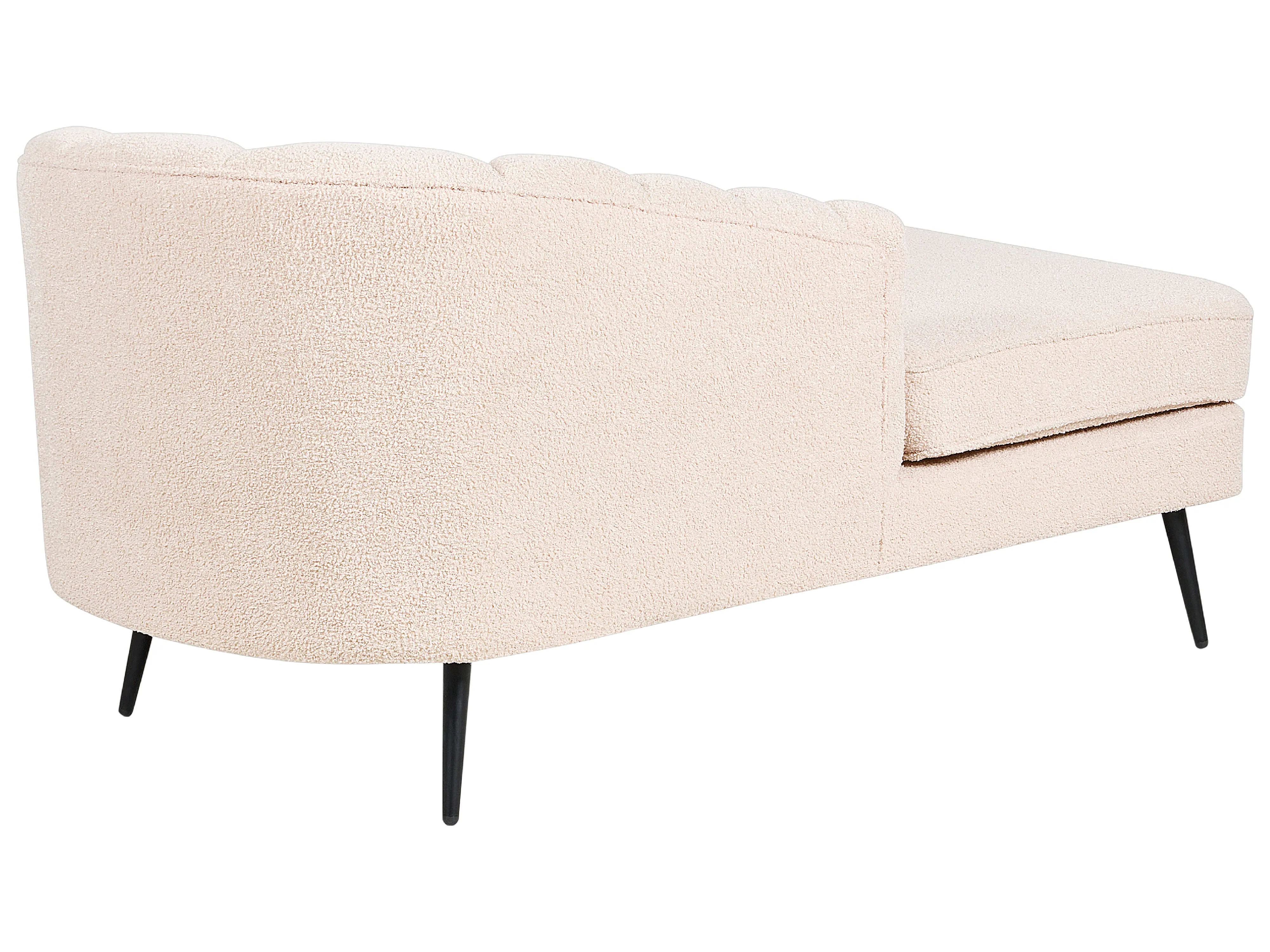 Rechtszijdige chaise longue ALLIER Bouclé Lichtbeige