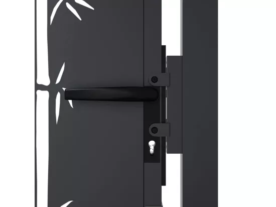 Portail de jardin anthracite 105x105 cm acier design de bambou