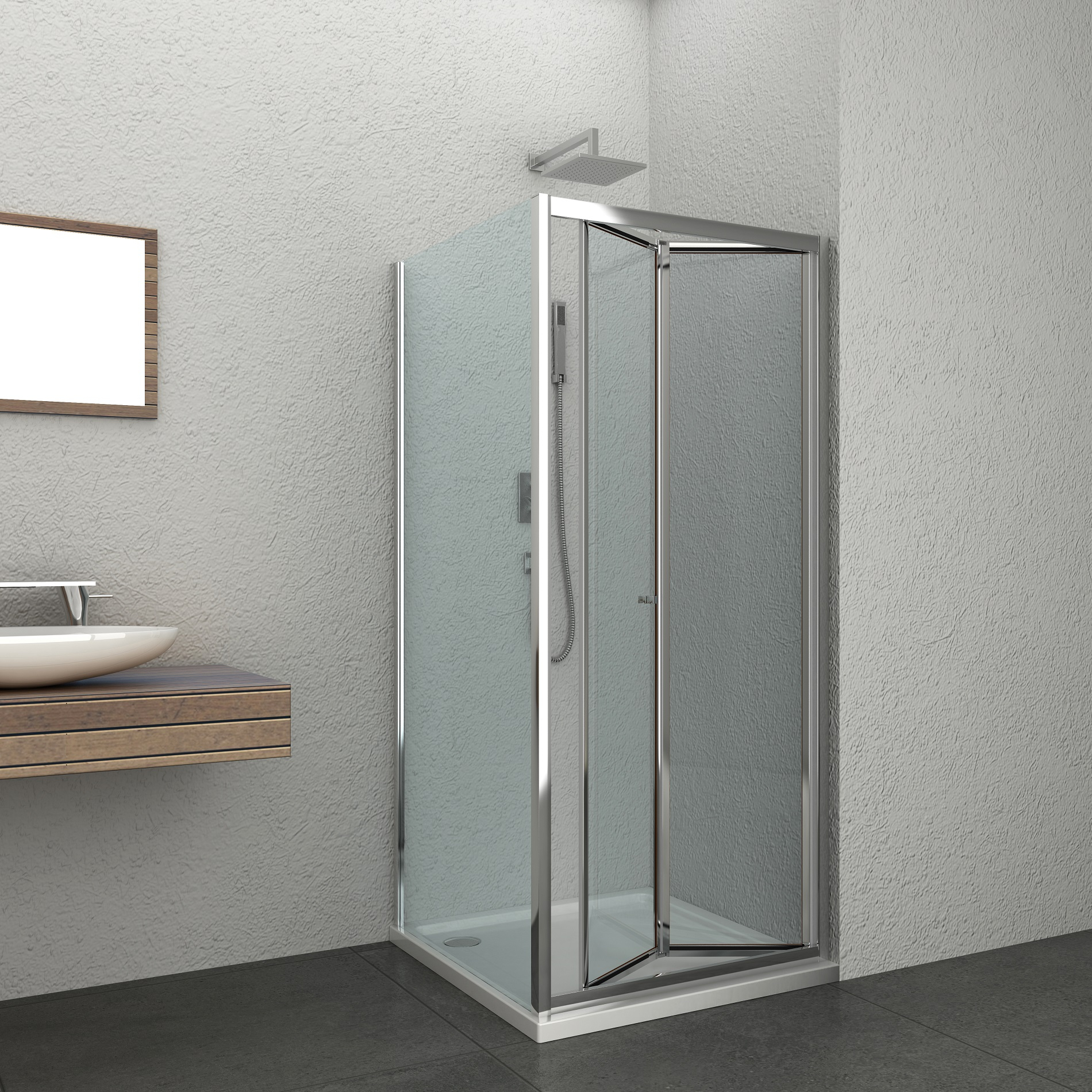 Badstuber Elite douche vouwdeur chroom 80x195cm anti-kalk