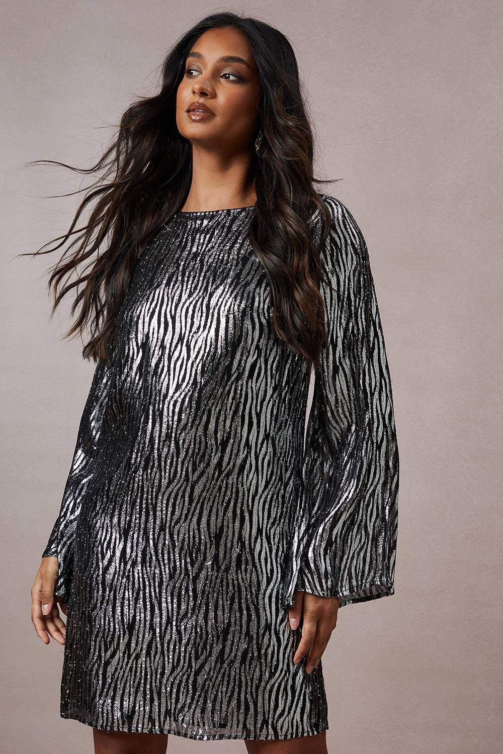 Oasis Robe Mini Métallisée Zèbre d'Occasion