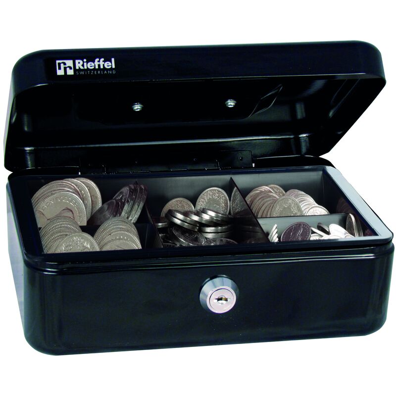 Rieffel Geldkassette, 20.7 x 15.7 x 7.7 cm, schwarz, 20.7 x 15.7 x 7.7 cm, schwarz