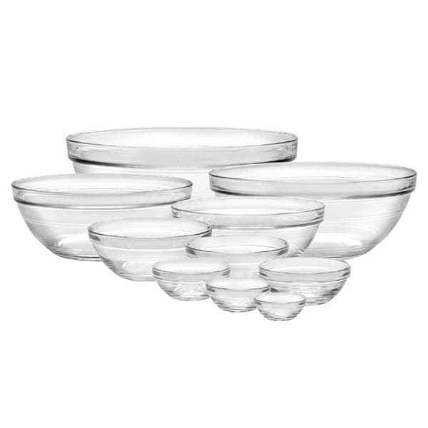 Set de saladier en verre transparent Empilable Le Gigogne®