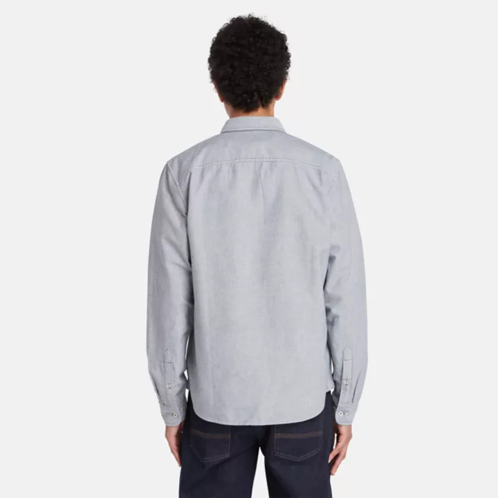 Chemise oxford à manches longues pour homme en gris