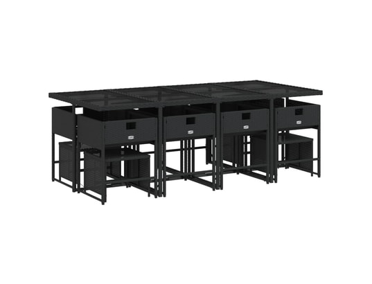 VIDAXL - Ensemble table et chaises Ensemble à manger de jardin 13 pcs coussins noir résine tres...