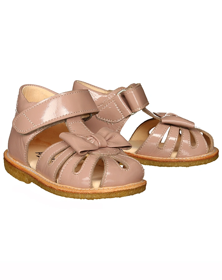Lack-Sandalen RÖMÖ mit Schleife in mauve