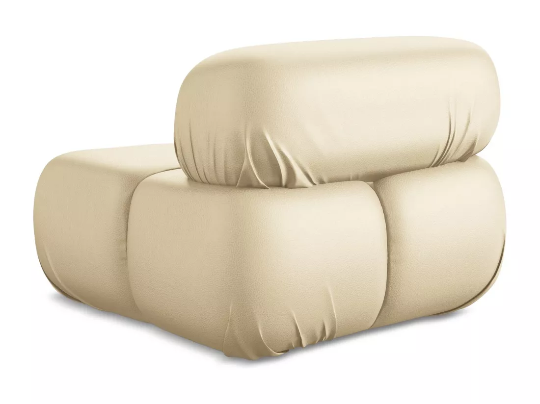 Fauteuil en Cuir artificiel - beige - LOKUA