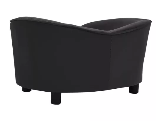 Canapé pour chien Noir 69x49x40 cm Peluche et similicuir