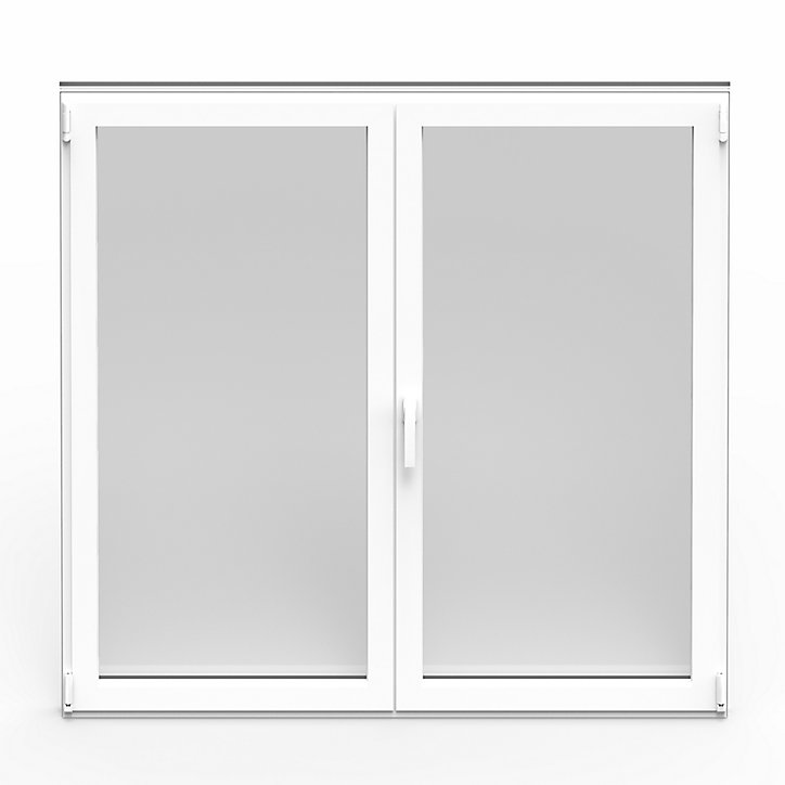 Fenêtre alu 2 vantaux oscillo-battant GoodHome blanc - l.120 x h.115 cm