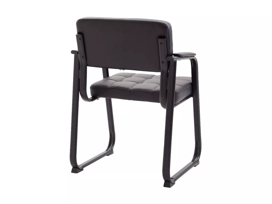 Lot de 2 chaises avec accoudoirs - Similicuir - Noir - Canada B