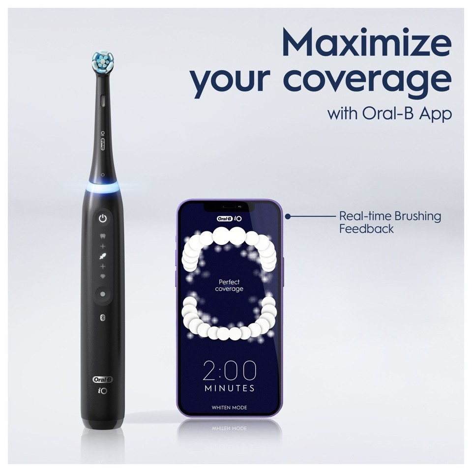 Oral-B - iO5s Sort Elektrisk Tandbørste & iO Ultimate Clean Sorte Udskiftningshoveder 4 styk (Bundle)